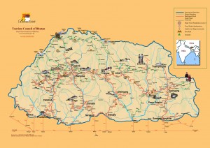 Bhutan Tourist Map